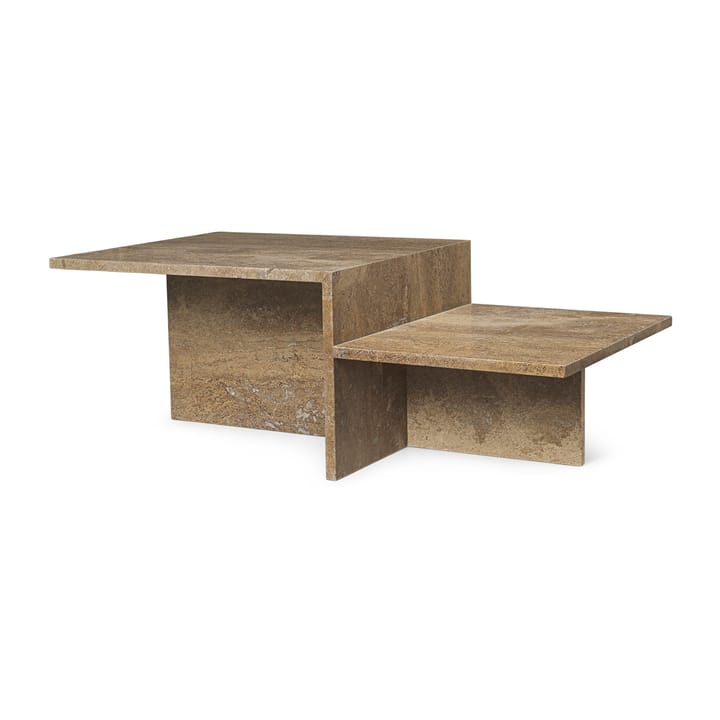 Distinct Beistelltisch - Dark Brown Travertine - Ferm Living