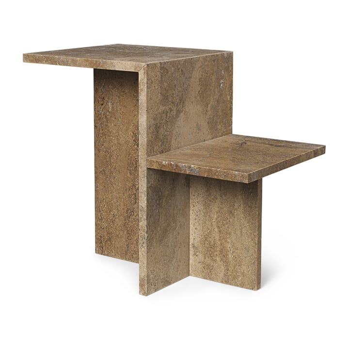 Distinct Beistelltisch Kalkstein 59,5x35x50 cm - Dark Brown Travertine - Ferm Living