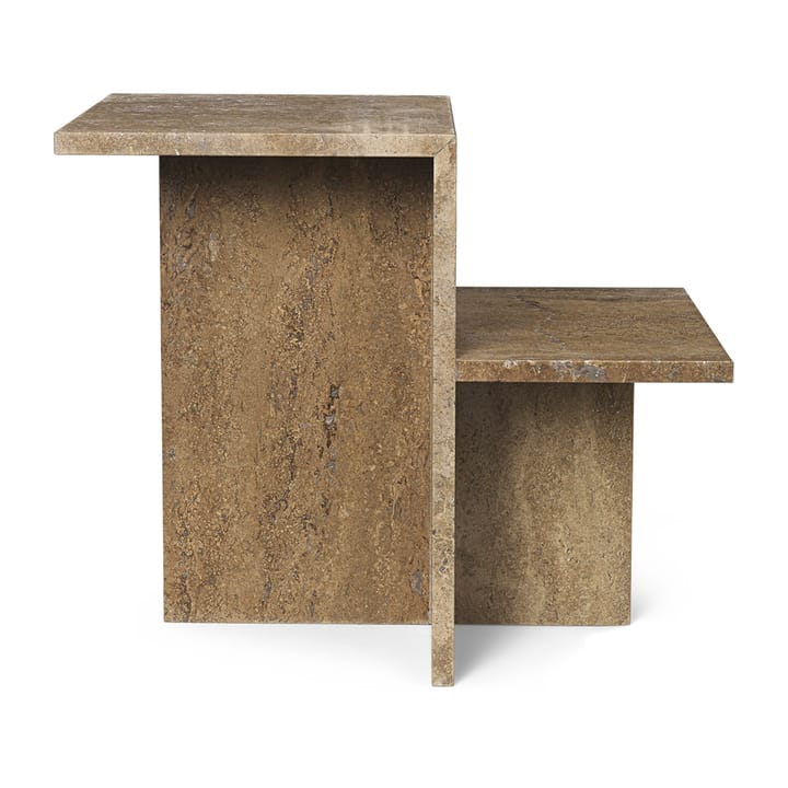 Distinct Beistelltisch Kalkstein 59,5x35x50 cm, Dark Brown Travertine Ferm Living