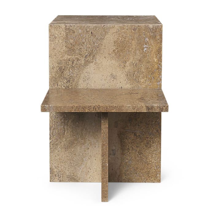 Distinct Beistelltisch Kalkstein 59,5x35x50 cm, Dark Brown Travertine Ferm Living