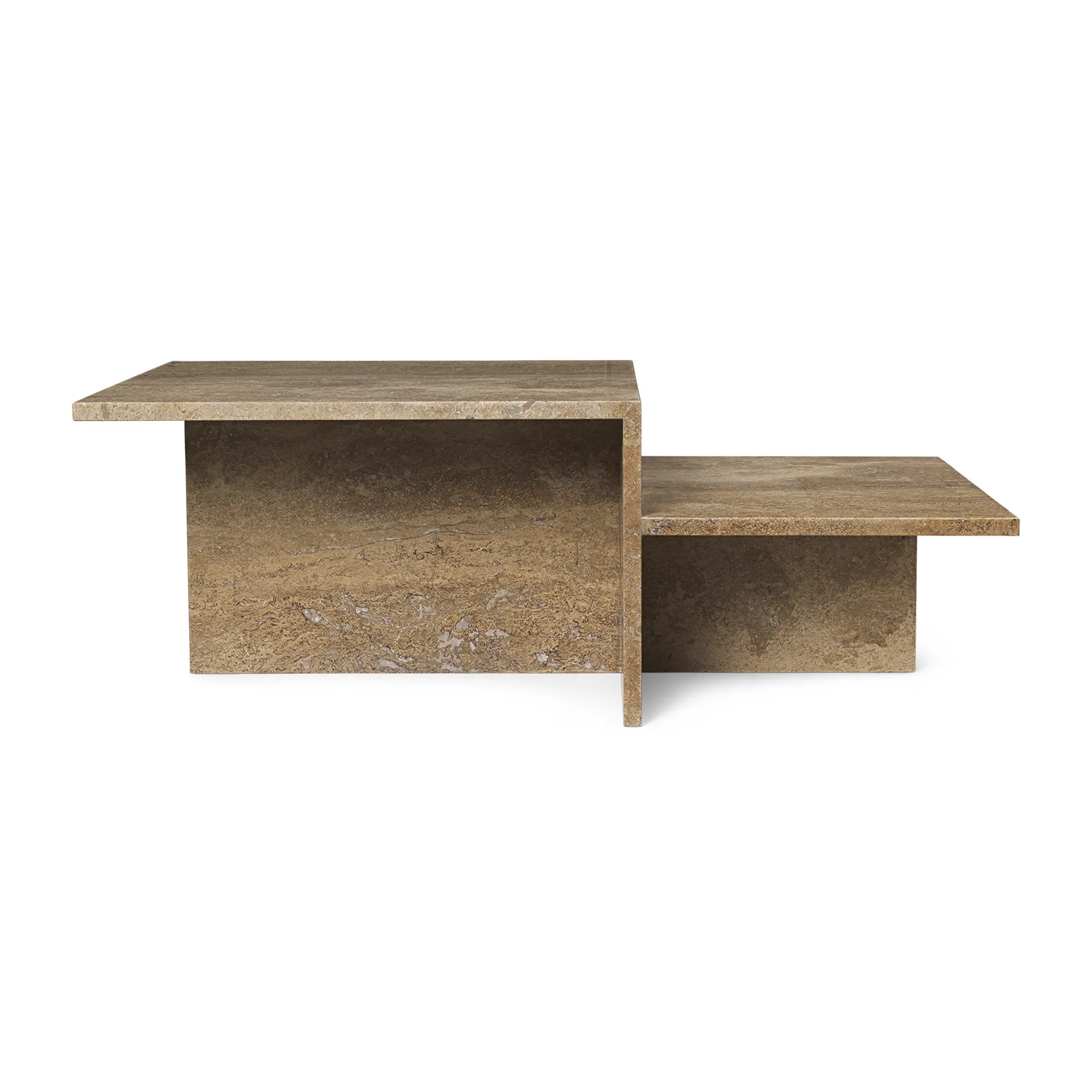 Distinct Couchtisch, Dark Brown Travertine Ferm Living