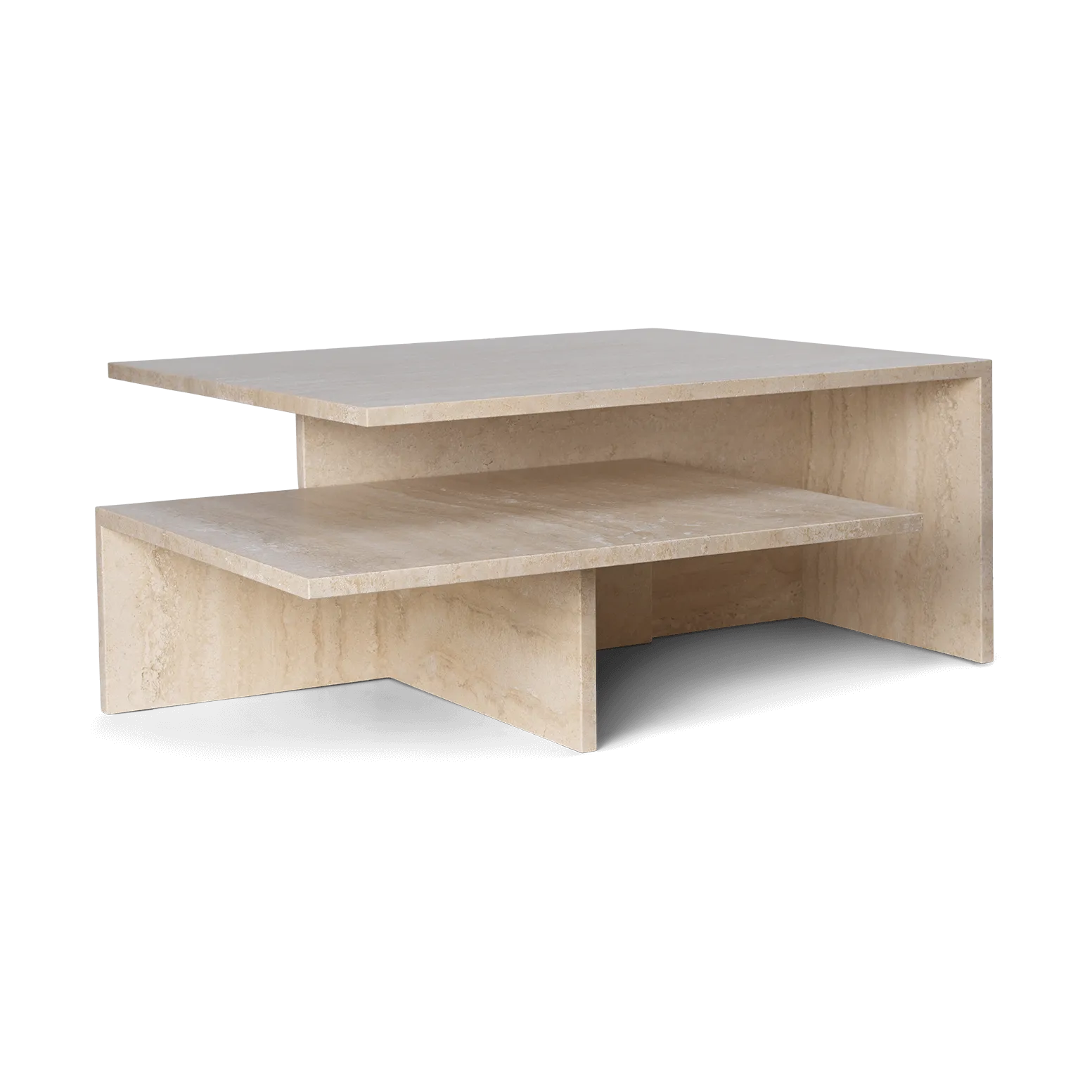 Distinct Grande Duo Couchtisch 133x70x35 cm, Travertine Ferm Living