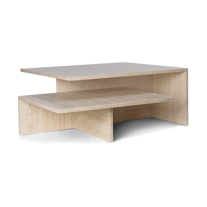 Distinct Grande Duo Couchtisch 133x70x35 cm - Travertine - Ferm Living