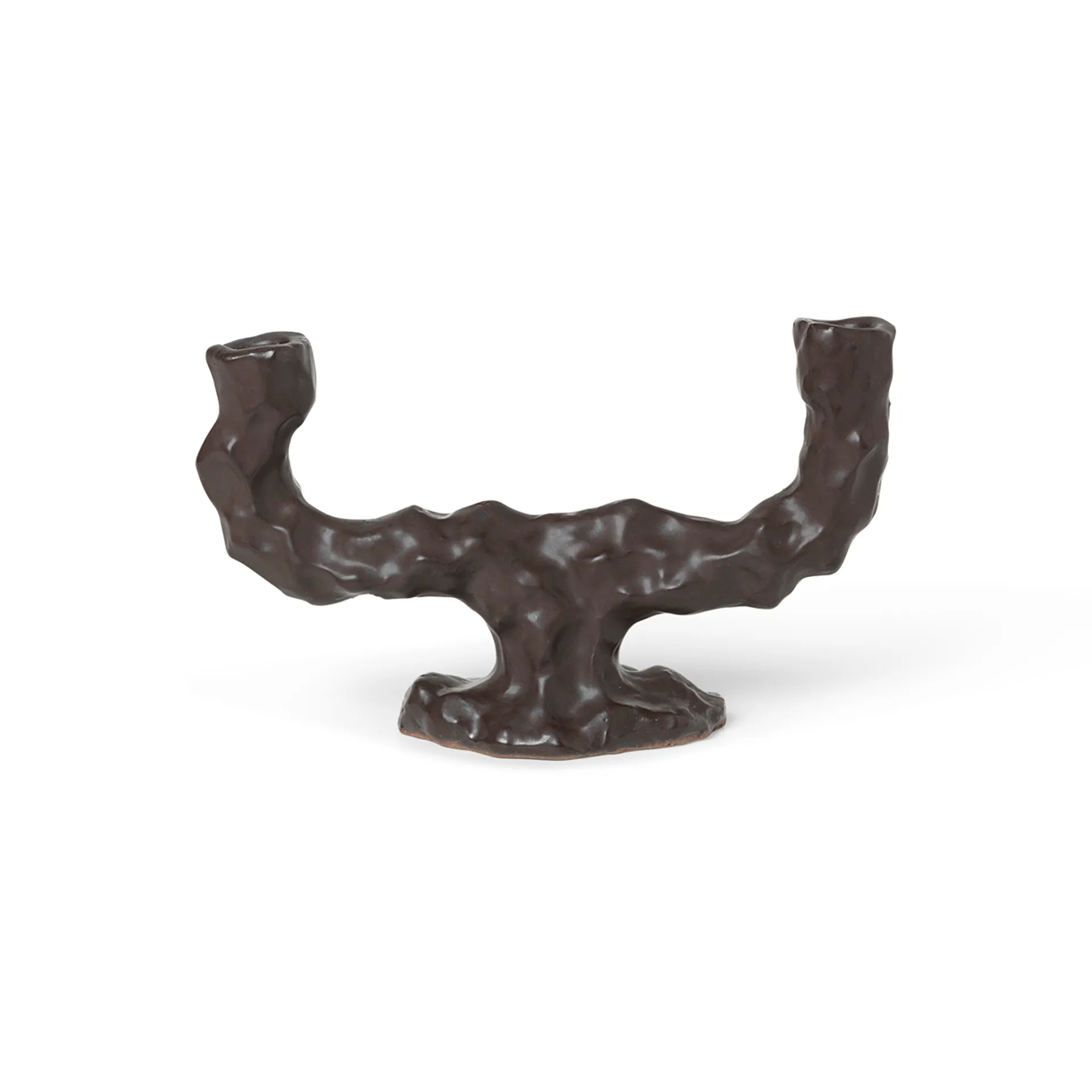 Dito Kerzenhalter doppelt, Dark Brown Ferm Living