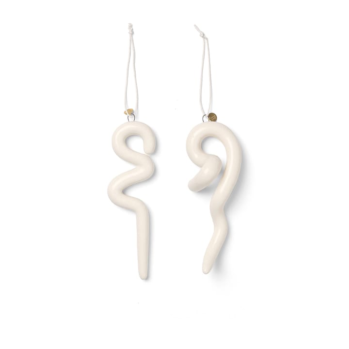 Doodle Weihnachtsanhänger 14,5cm 2er Pack - Off-white - Ferm LIVING