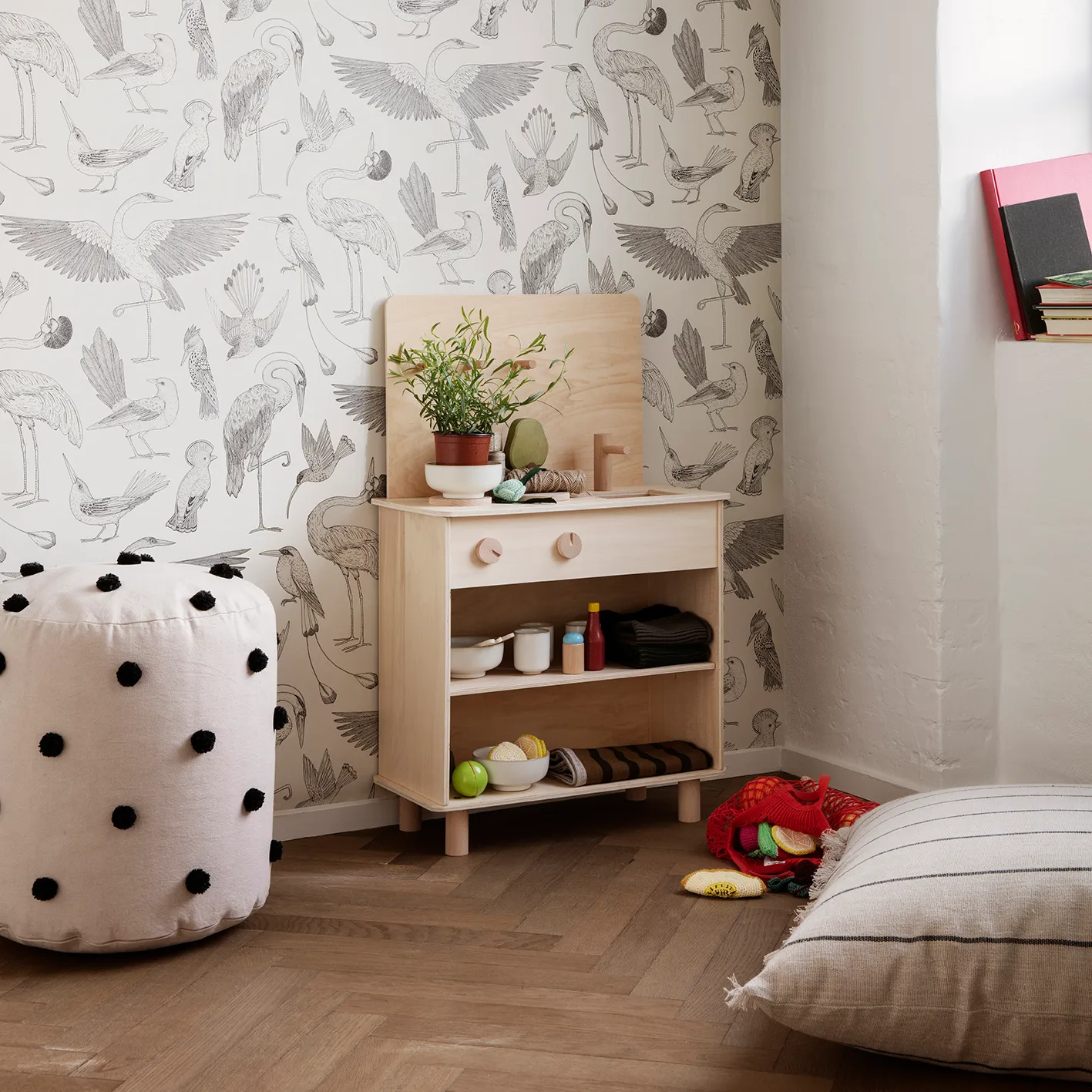 Dot Pouf Sitzkissen Ø39cm, Sand-black Ferm Living