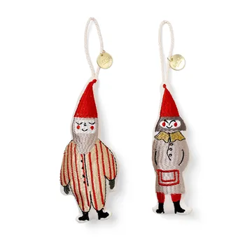 Elf pair Weihnachtsanhänger 13,5cm 2er Pack - Striped - Ferm Living