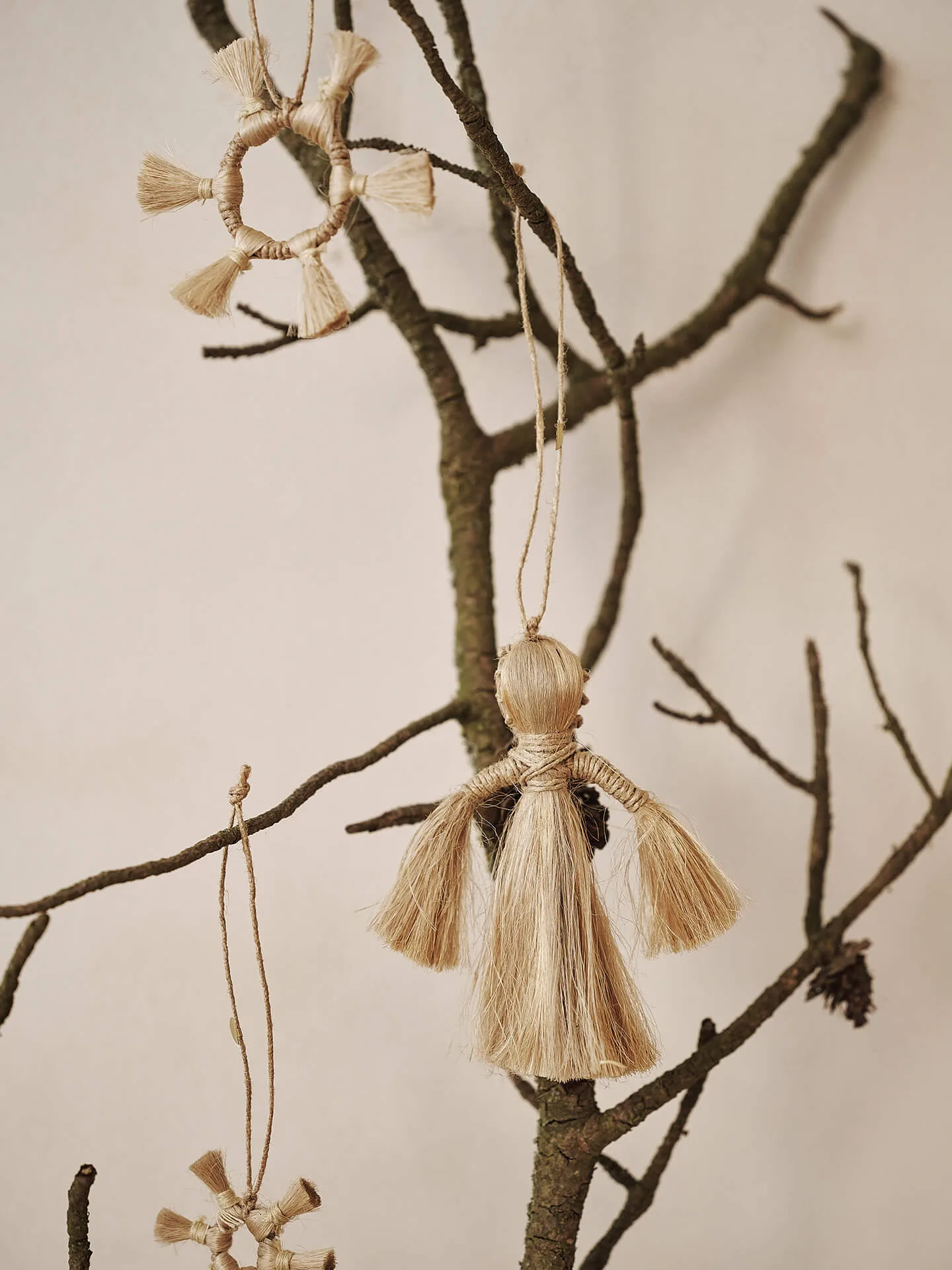 Ferm Living Jute Stars Weihnachtsbaumanhänger 3 Teile, Natural Ferm Living