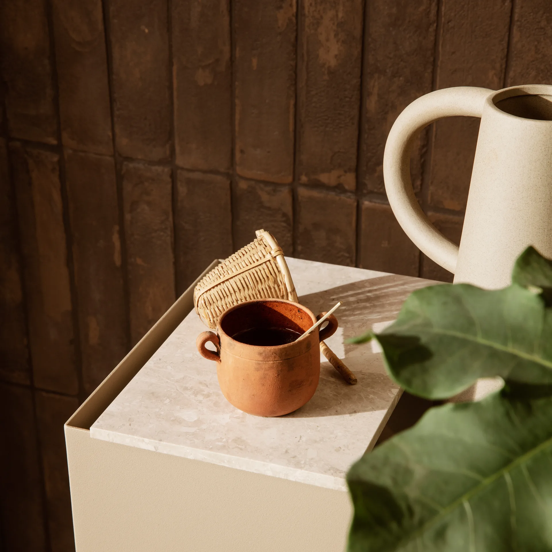 Ferm Living plant Box Marmortablett, Beige Ferm Living