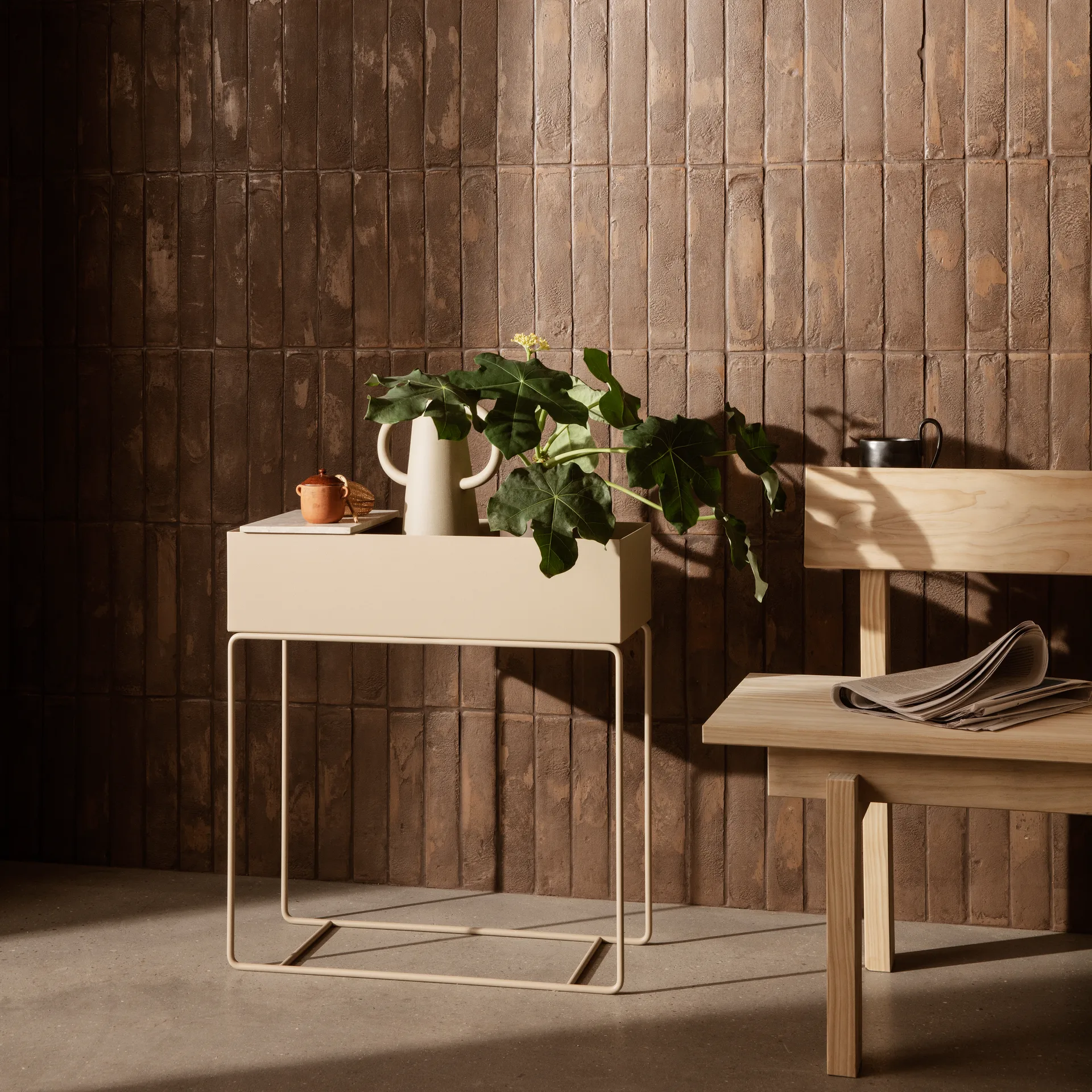 Ferm Living plant Box Marmortablett, Beige Ferm Living