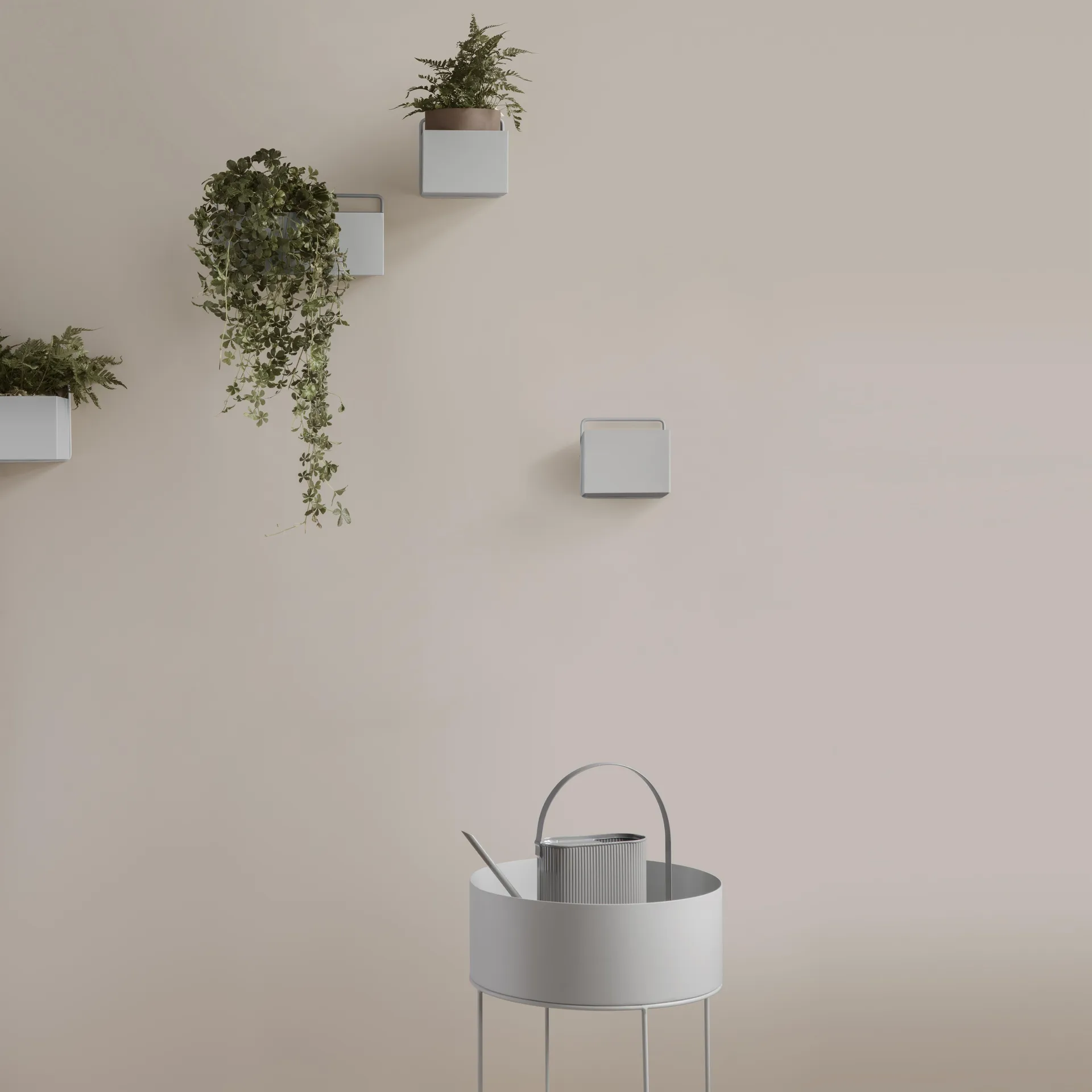 Ferm Living Plant Box Rund, Hellgrau Ferm Living
