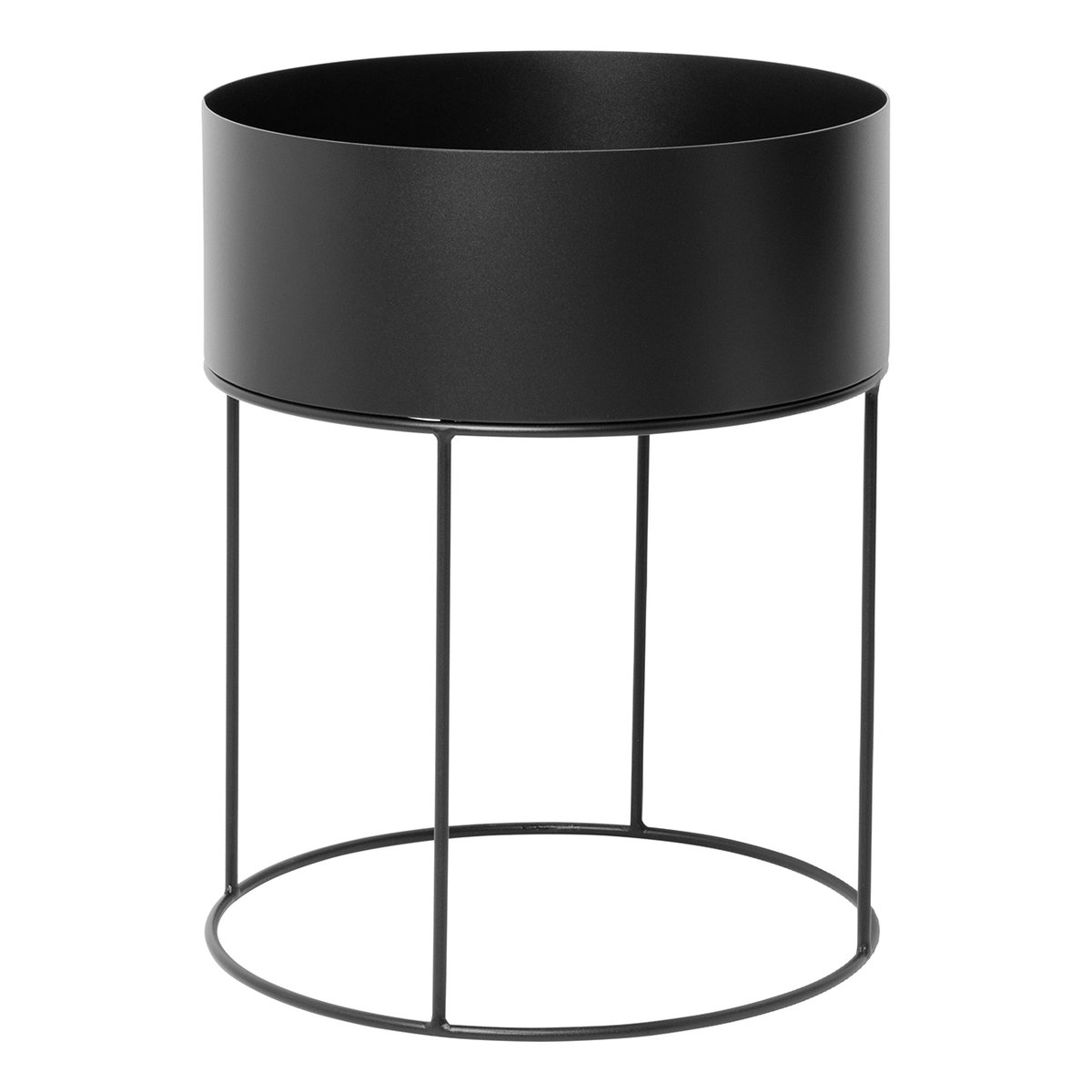 Ferm Living Ferm Living Plant Box Rund Schwarz