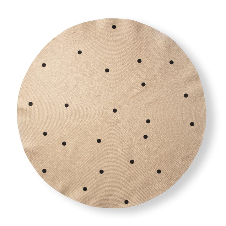 ferm LIVING Teppich rund Ø130cm - Black dots - ferm LIVING