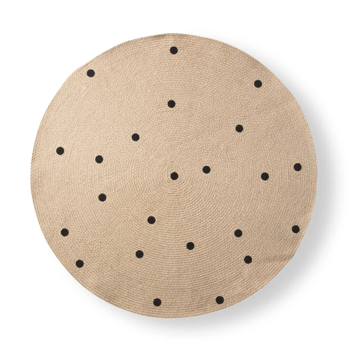 Ferm Living Teppich rund, Black dots Ferm Living