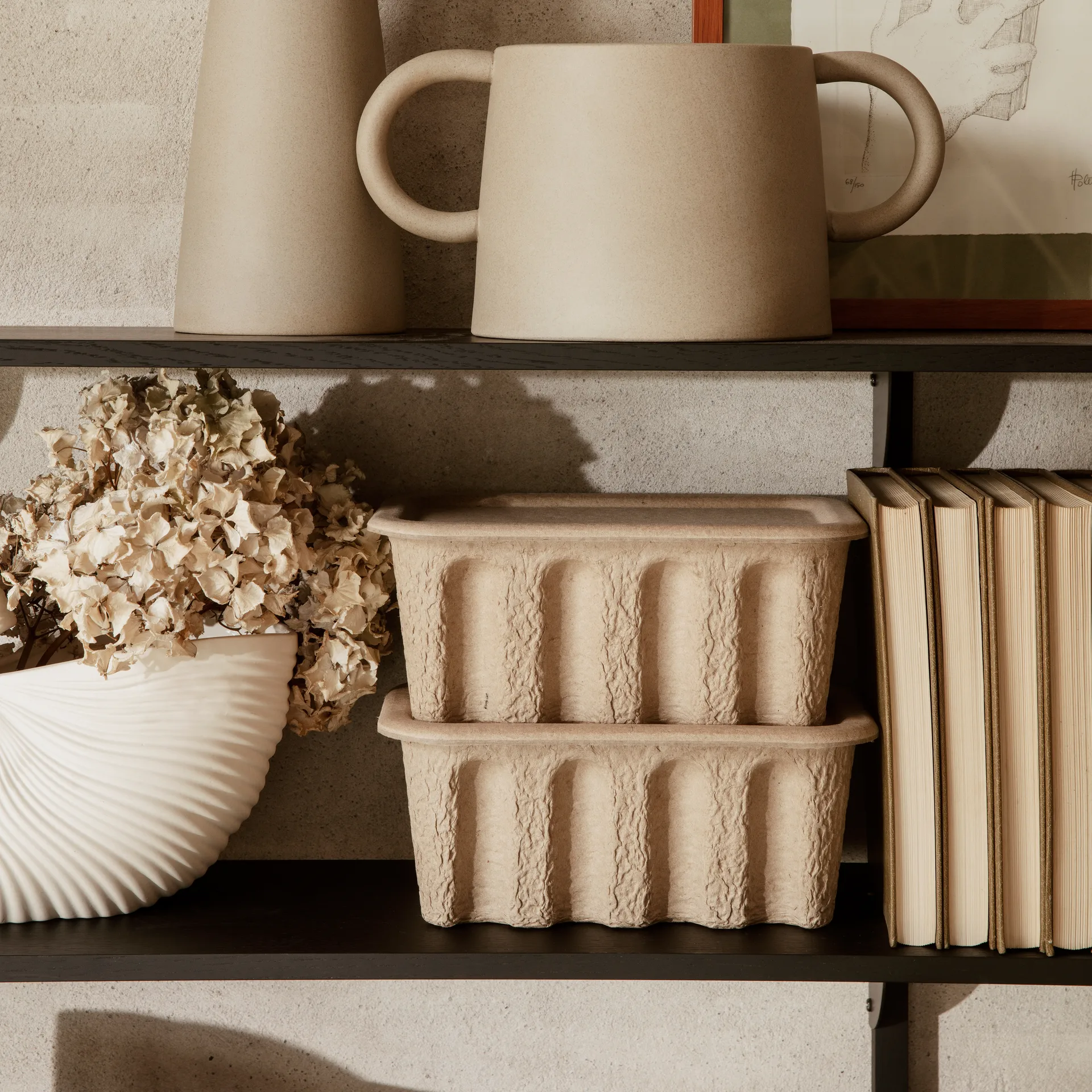 Ferm Verwahrungsbox Papier klein 2er Pack, Braun Ferm Living