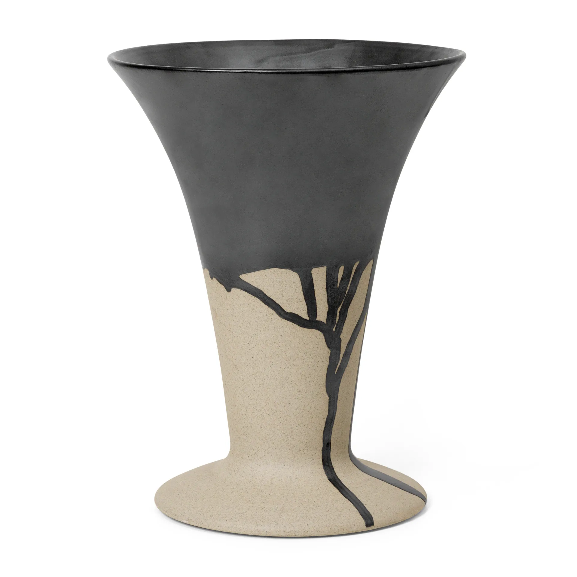 Flores Vase 23cm, Sand-black Ferm Living