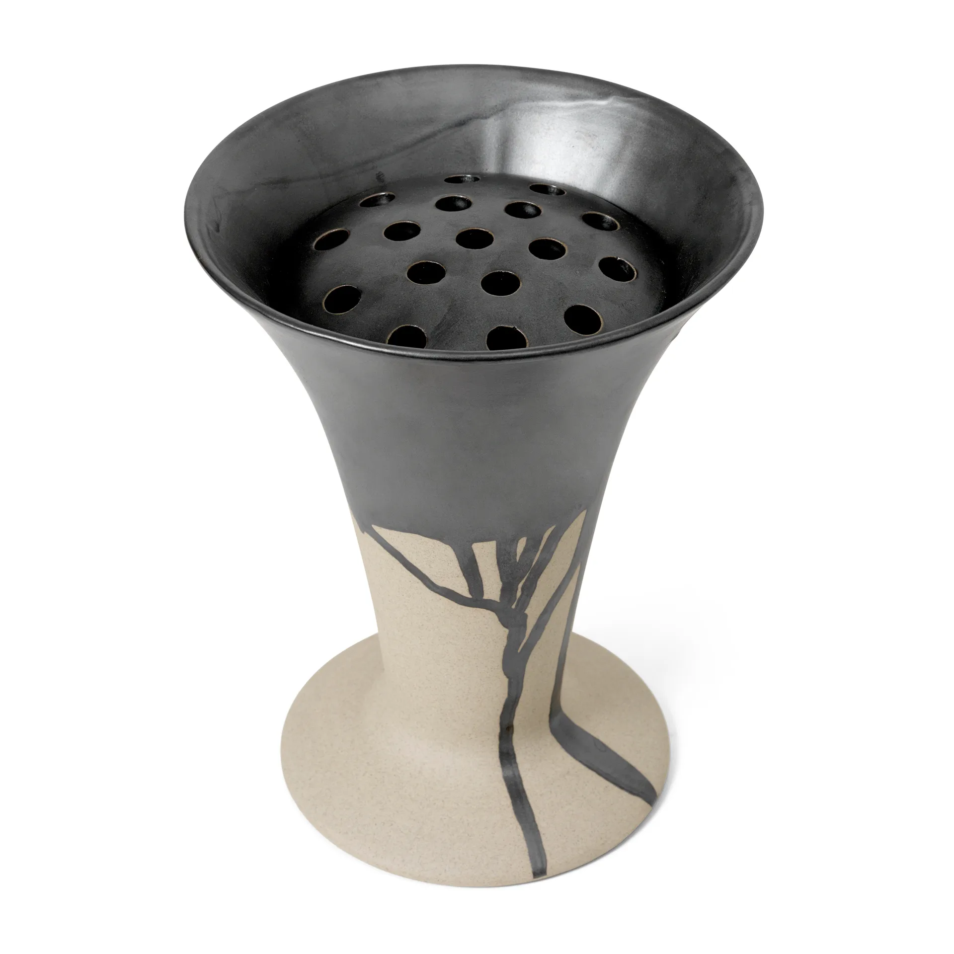 Flores Vase 23cm, Sand-black Ferm Living