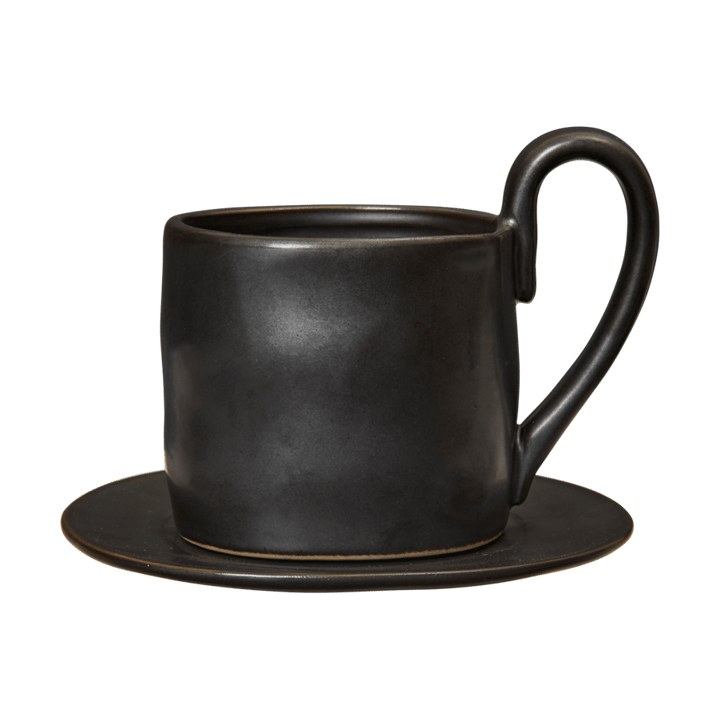 Flow Tasse mit Untertasse 25 cl - Black - Ferm Living