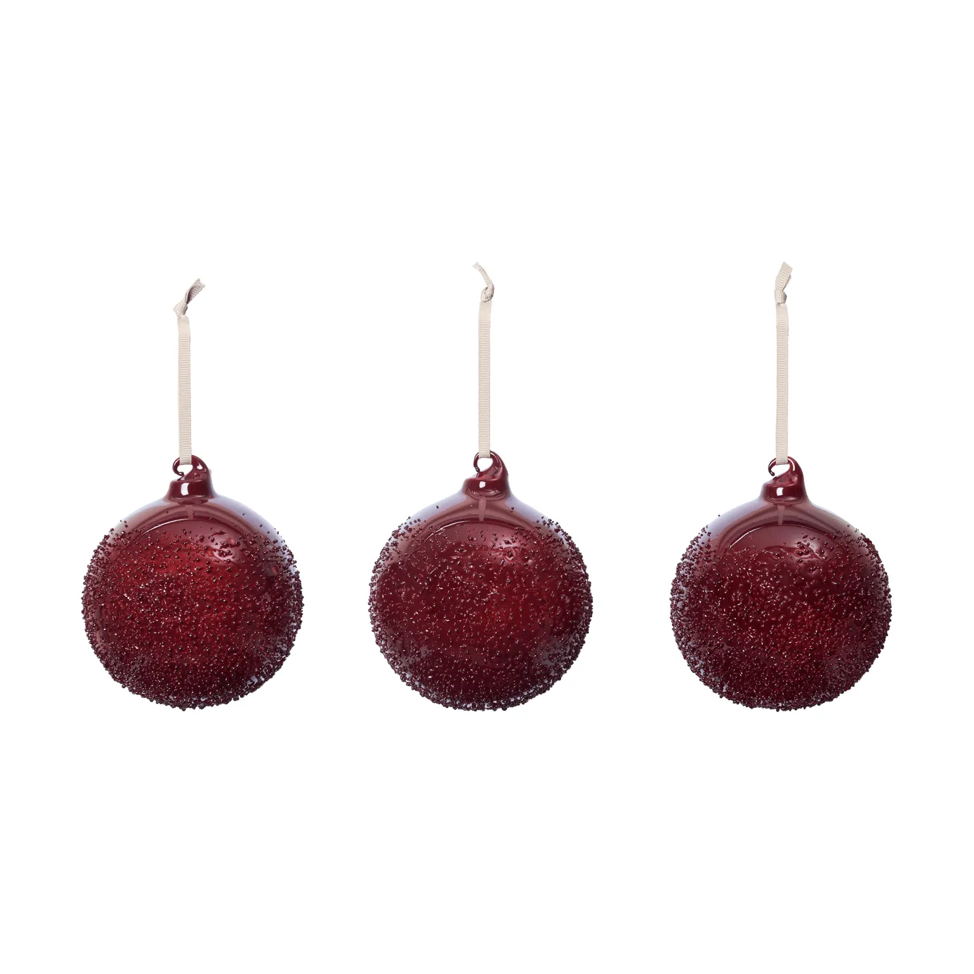 Flurry Christbaumkugeln 3er-Pack, L, Picante Red Ferm Living