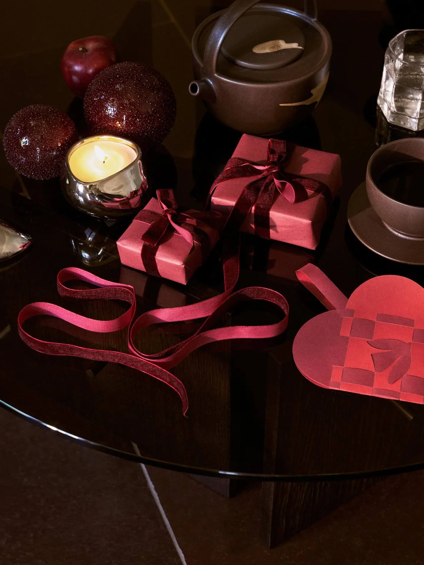 Flurry Christbaumkugeln 3er-Pack, L, Picante Red Ferm Living
