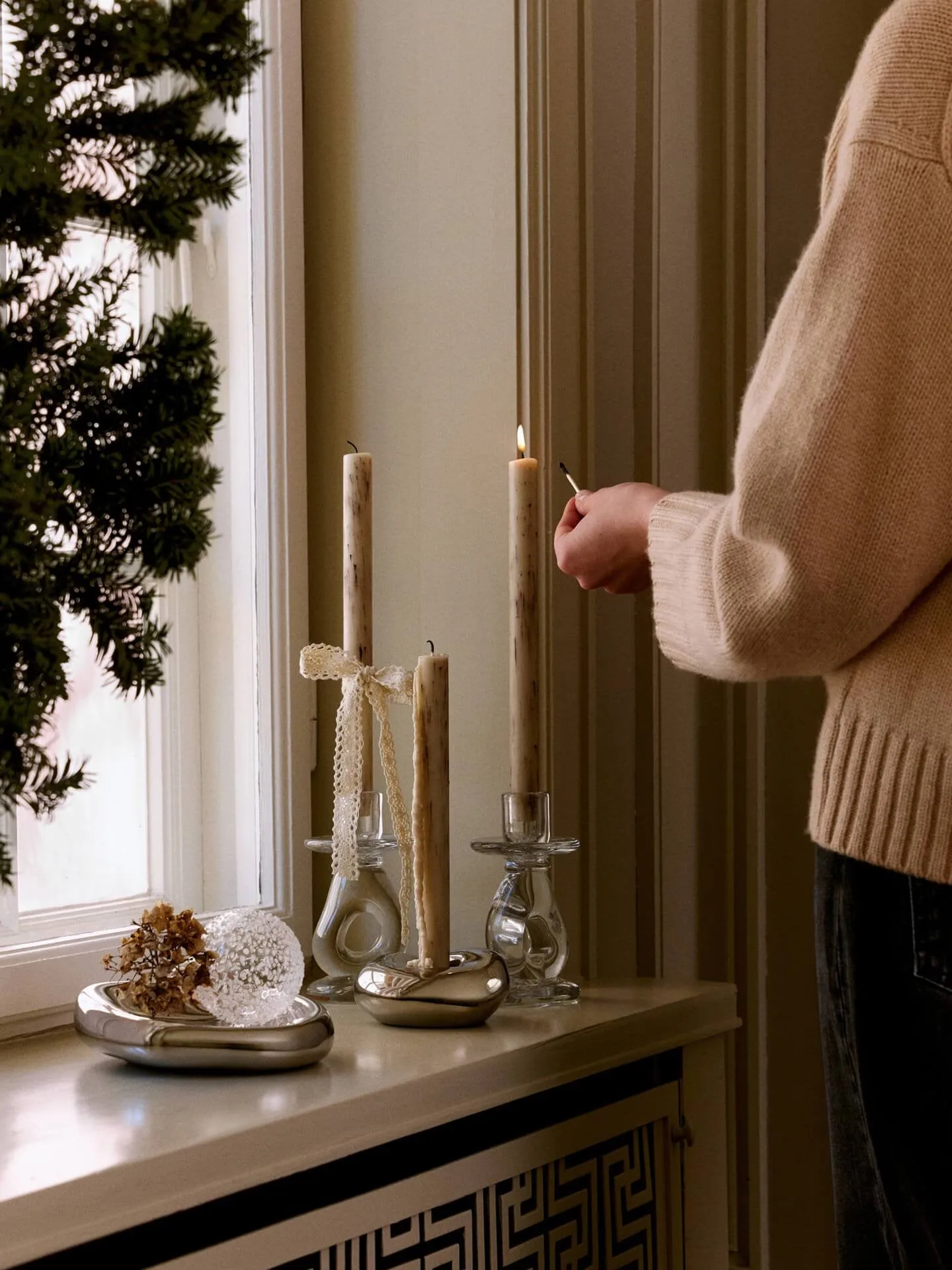 Flurry Christbaumkugeln 3er-Pack, L, Weiß Ferm Living