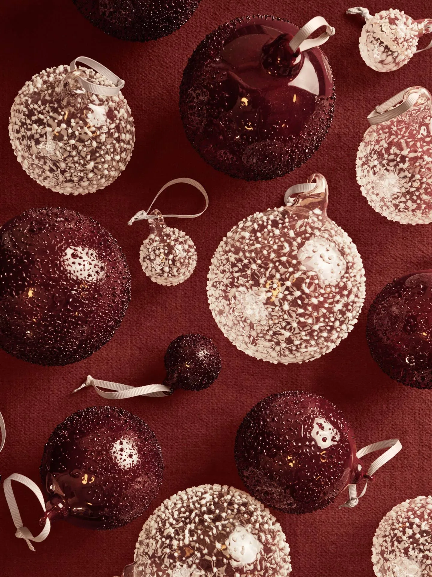 Flurry Christbaumkugeln 3er-Pack, M, Picante Red Ferm Living
