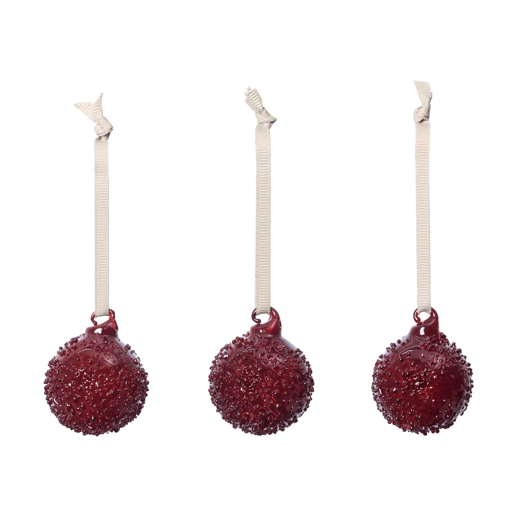 Flurry Christbaumkugeln 3er-Pack, S, Picante Red Ferm Living