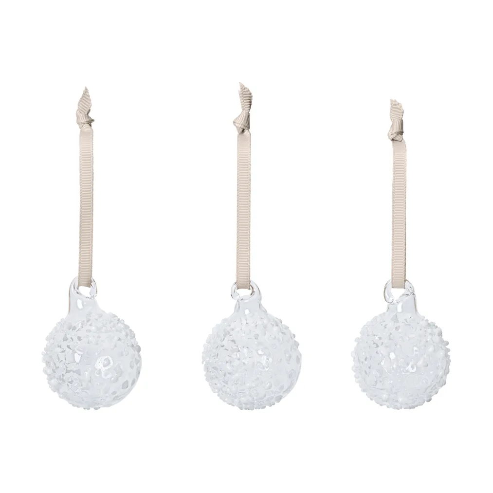 Flurry Christbaumkugeln 3er-Pack, S, Weiß Ferm Living