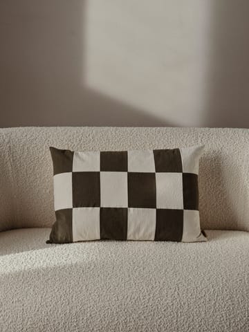 Fold patchwork Kissenbezug 40x60 cm - Dark Olive -undyed - Ferm Living