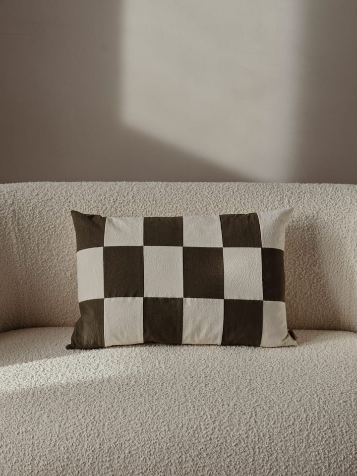 Fold patchwork Kissenbezug 40x60 cm, Dark Olive -undyed Ferm Living