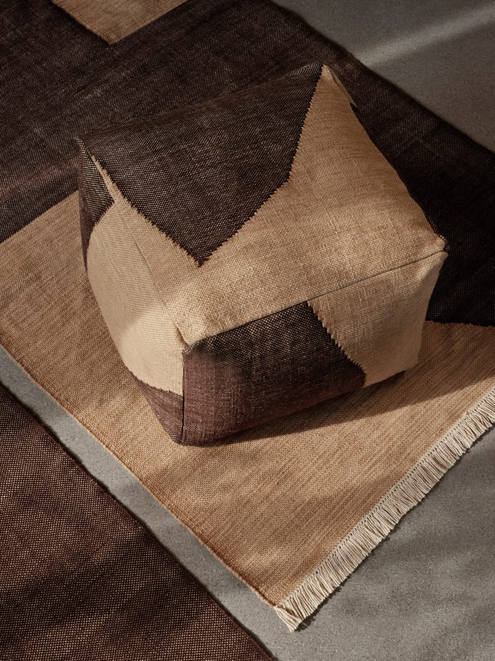 Forene square Pouf 60x60x40 cm, Tan-Chocolate Ferm Living