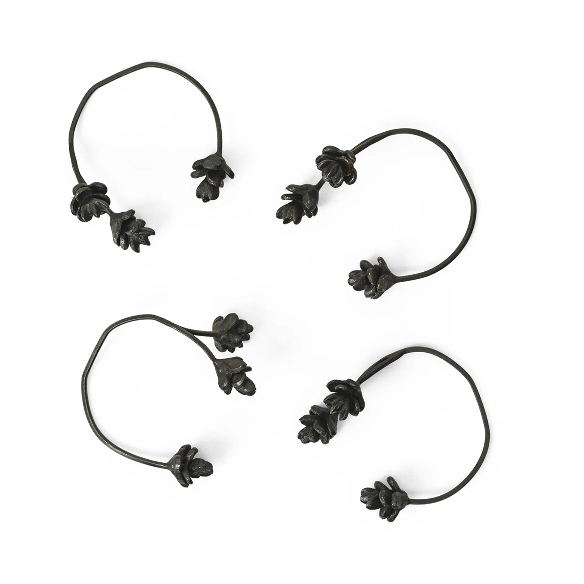 Forest Serviettenring 4er Pack, Black brass Ferm Living