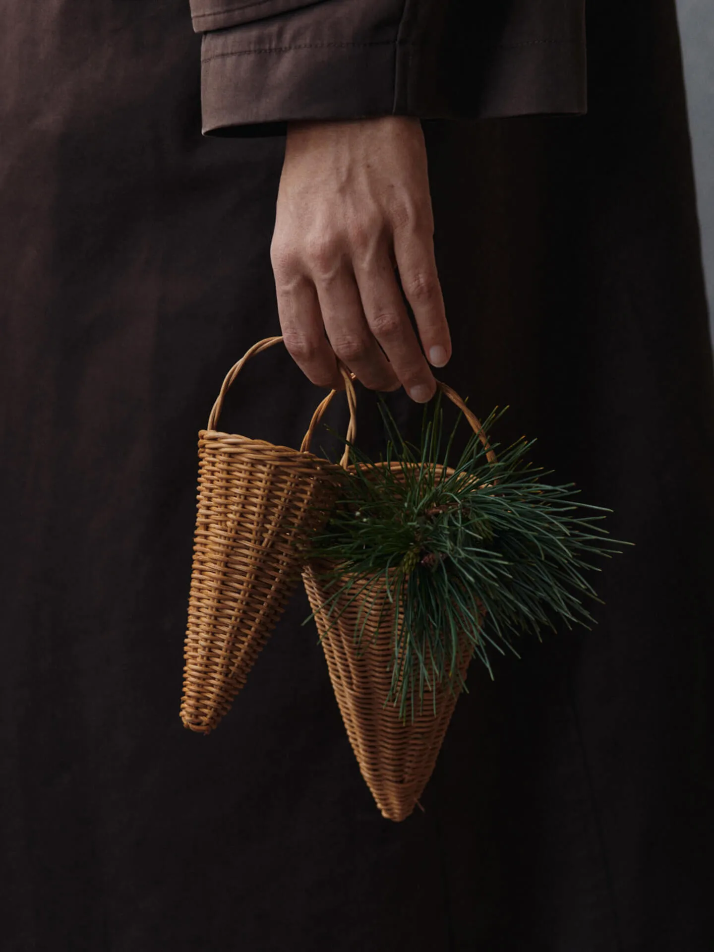 Geflochtene Kegel Weihnachtsschmuck 18 cm, Natural Ferm Living