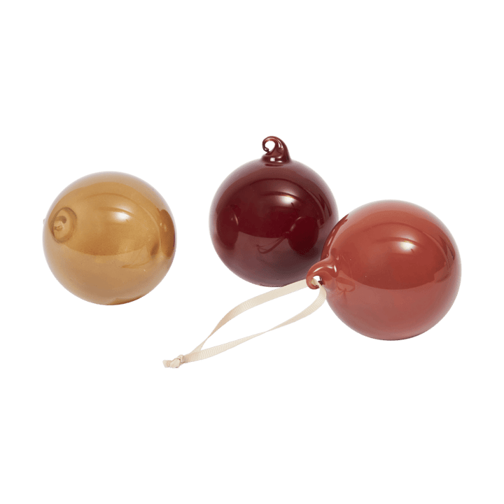 Glass bauble Weihnachtskugeln M Ø8 cm 3-teilig - Roseate Opaque - Ferm Living