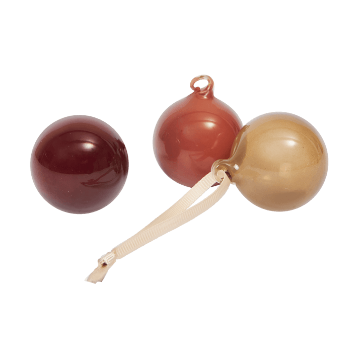 Glass bauble Weihnachtskugeln S Ø4 cm 3-teilig, Roseate Opaque Ferm Living