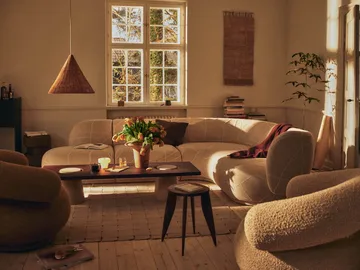 Grova Couchtisch - Travertine, 155x55x34 m - Ferm Living