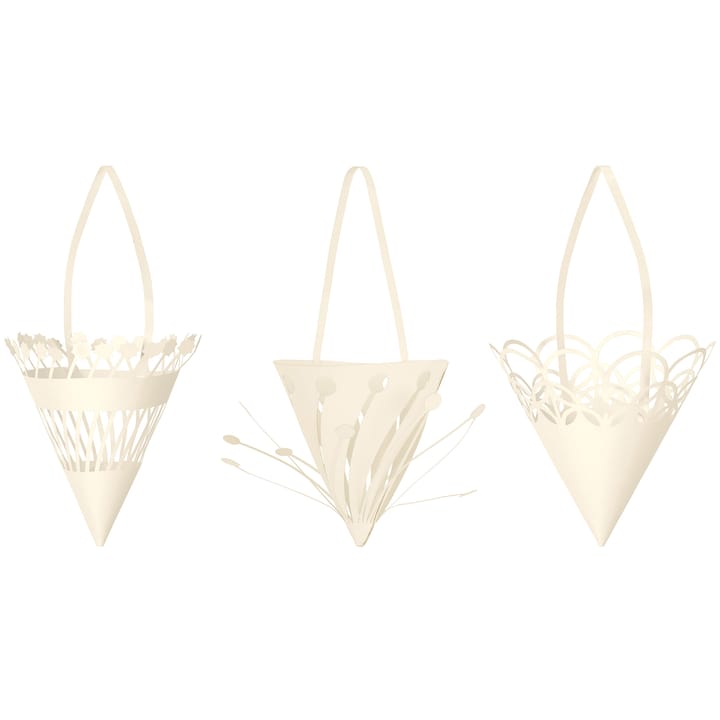 Hängender Weihnachtskegel Ø10cm 3er Pack - Off-white - Ferm Living