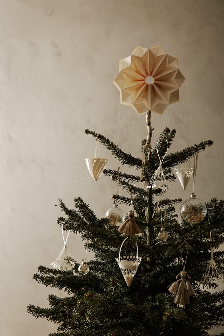Hängender Weihnachtskegel Ø10cm 3er Pack, Off-white Ferm Living