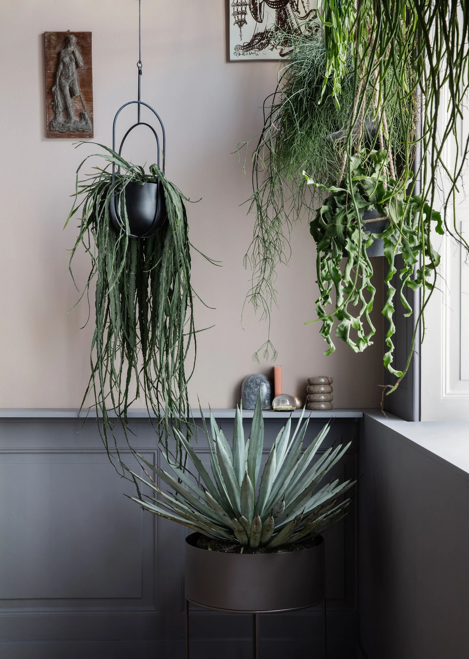 Hanging deco pot hängender Blumentopf Ø18.5 cm, Schwarz Ferm Living