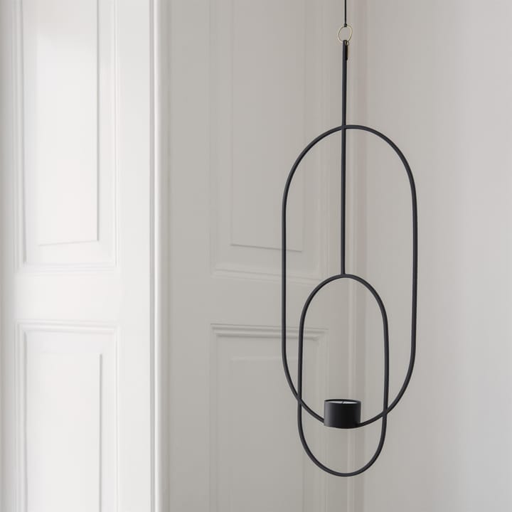 Hanging Tealight Kerzenhalter oval - Schwarz - ferm LIVING