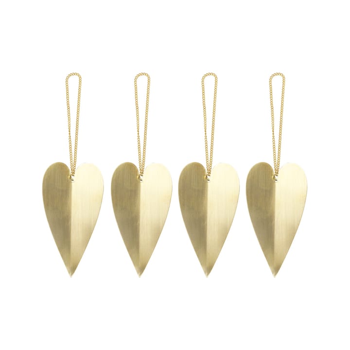 Heart brass Ornament - 4er Pack - Ferm LIVING