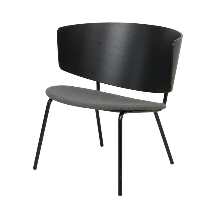 Herman Loungesessel mit gepolsterter Sitzfläche - Schwarz mit dunkelgrauemTextilsitz - Ferm LIVING