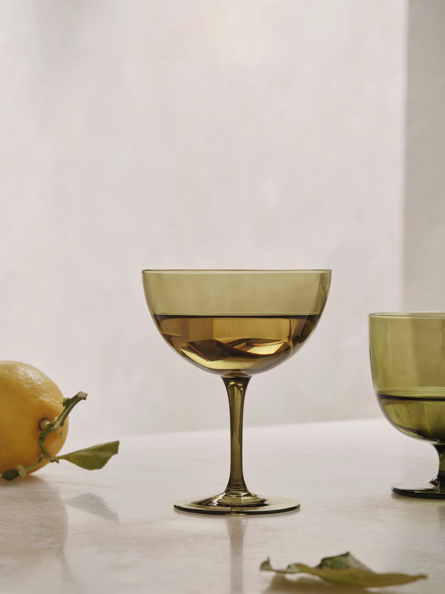 Host Cocktailglas 24 cl 2er Pack, Moss green Ferm Living