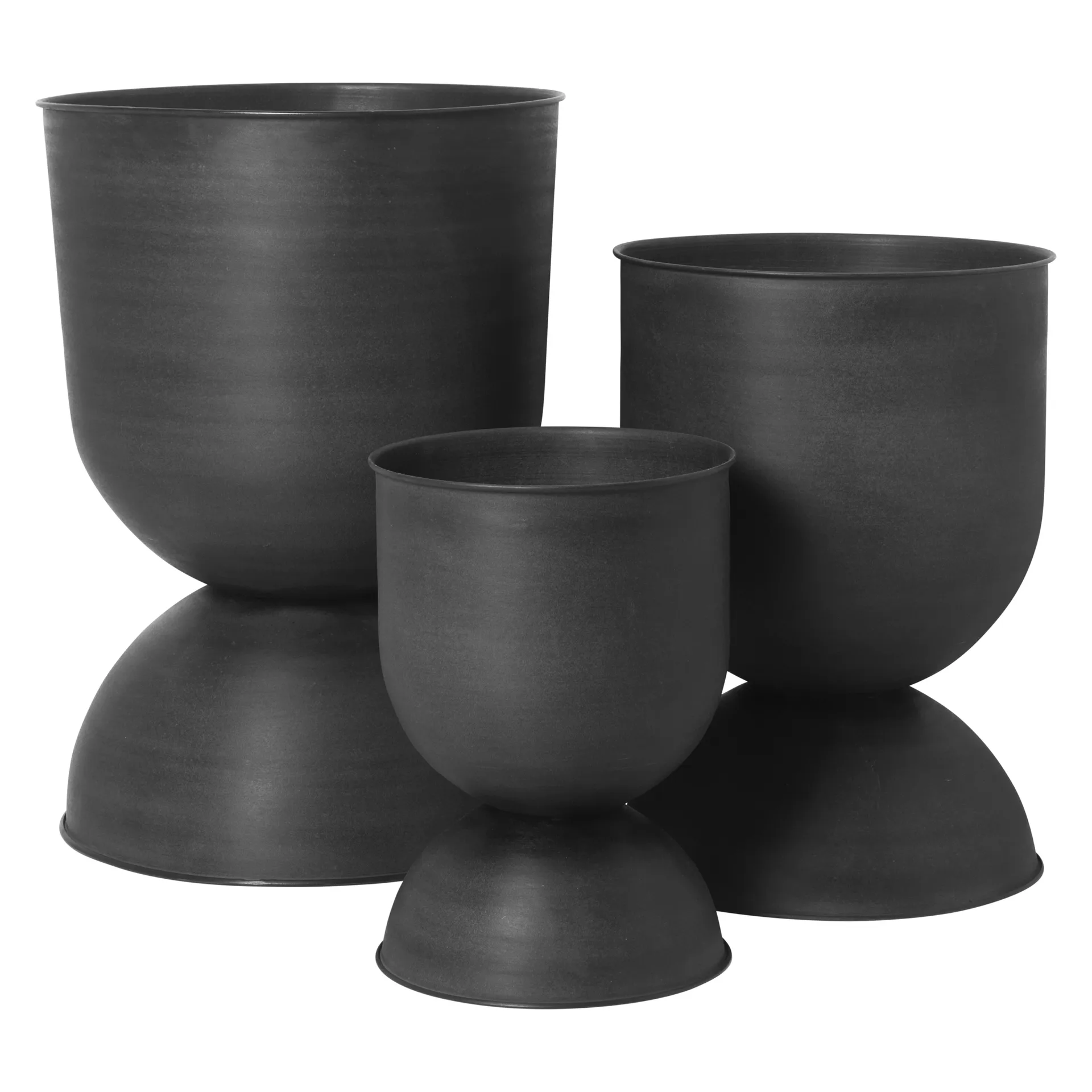 Hourglass Blumentopf medium Ø41 cm, Schwarz-dunkelgrau Ferm Living