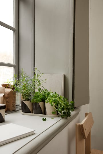 Inlay Kräuterblumentopf mit Untersetzer 4-teilig - Sand-brown - Ferm Living