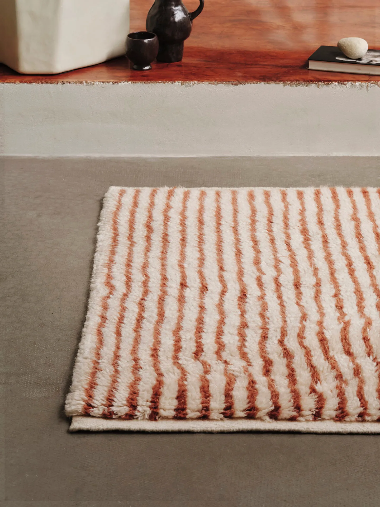 Kami Teppich, Off white-red brown, 80x120 cm Ferm Living