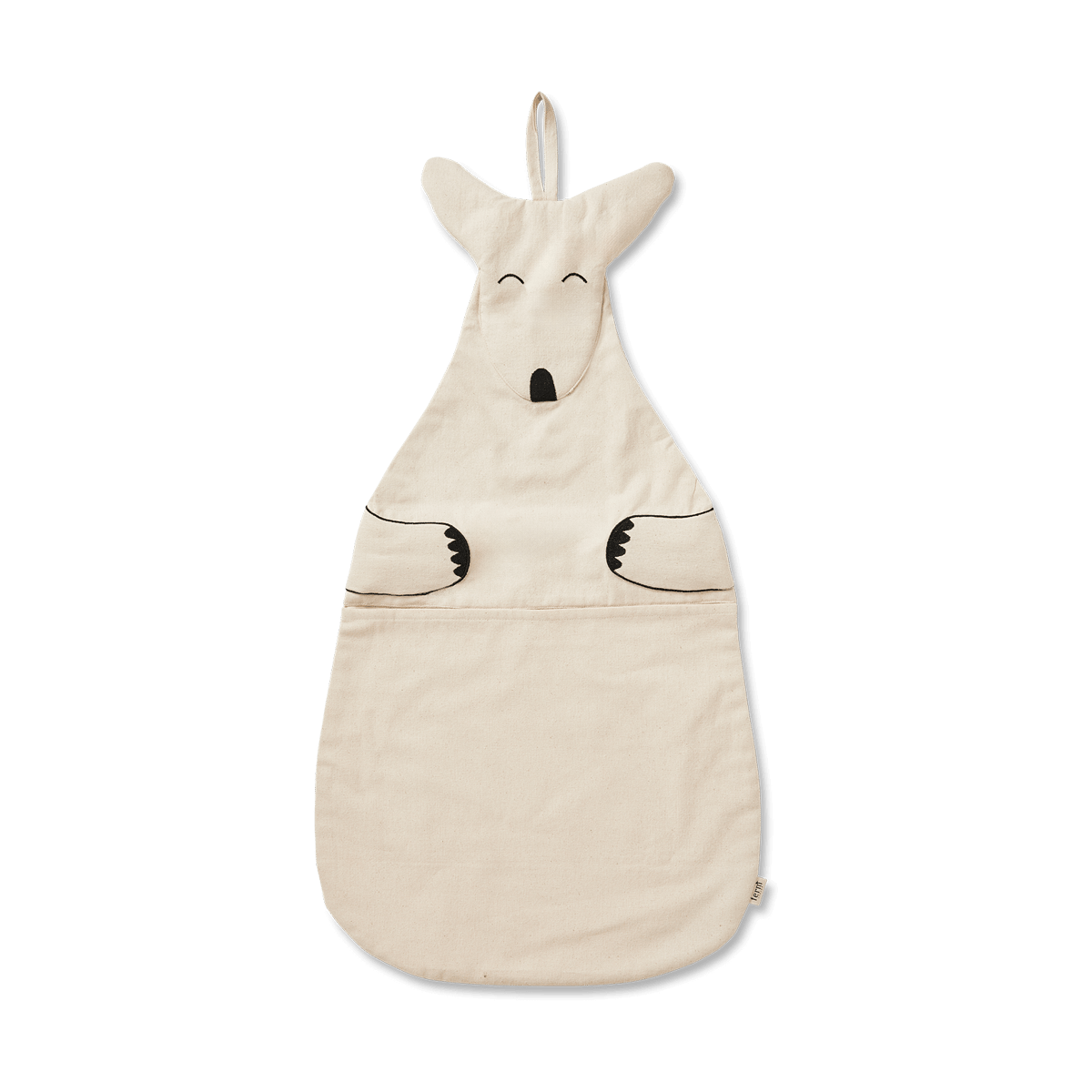 Ferm Living Kangaroo Wandaufbewahrung Undyed | Skandinavisches Design | Aufbewahrungskörbe | Beige