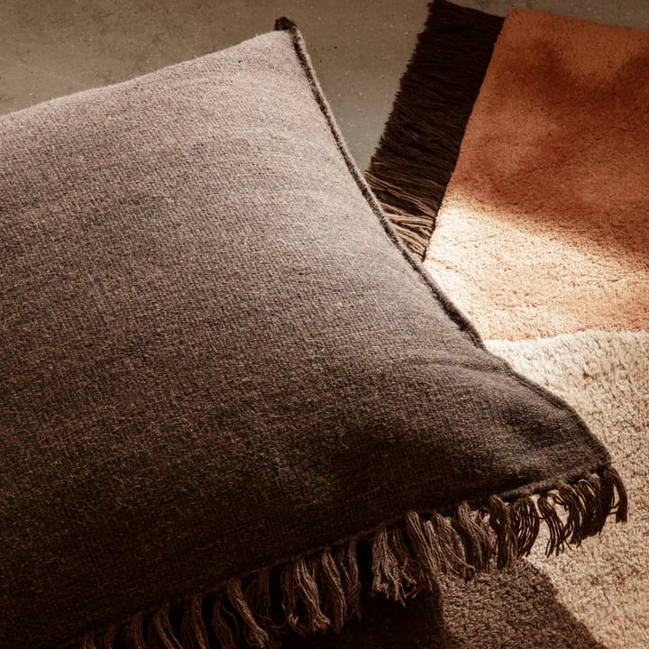 Kelim Kissen mit Franzen L 80 x 80cm, Dark melange Ferm Living