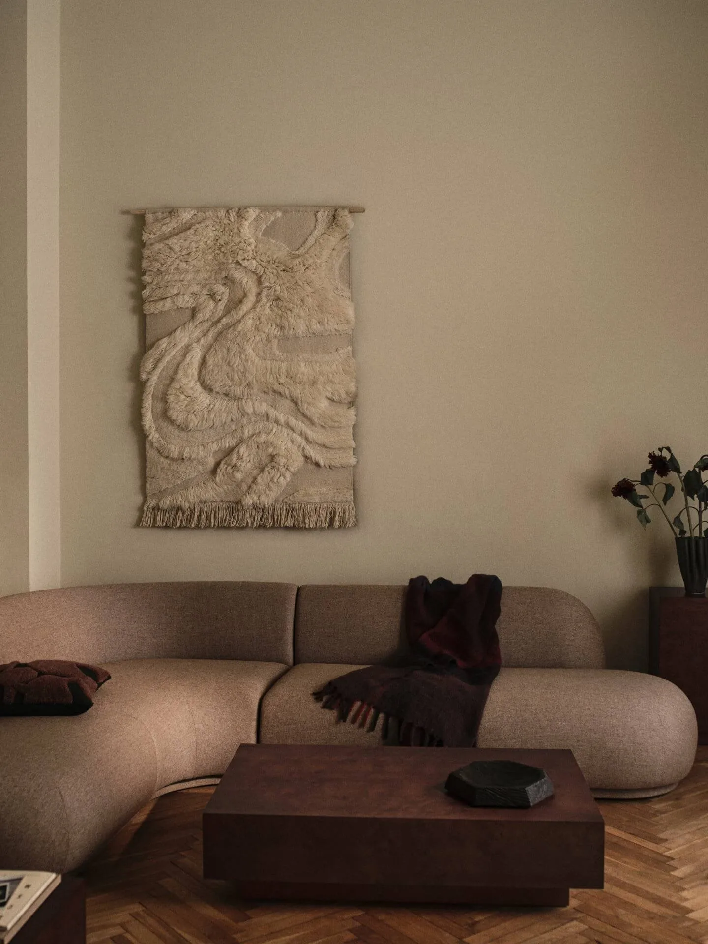 Koh Centerpiece-Dekorationsschale, Dunkelbraun, 35 cm Ferm Living