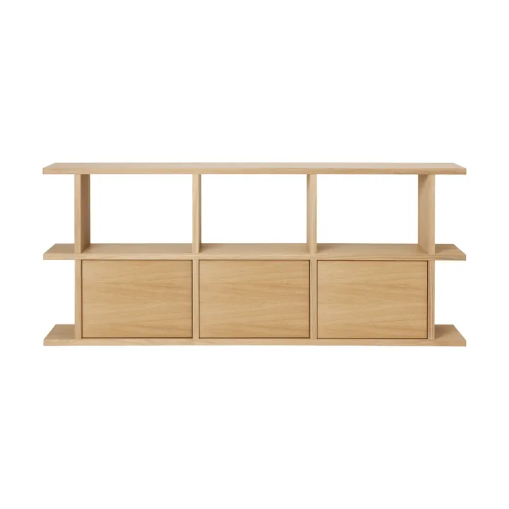 Kona Bücherregal 3x2 - Natürliche Eiche, inkl. 3 Schrankeinsätze - Ferm Living